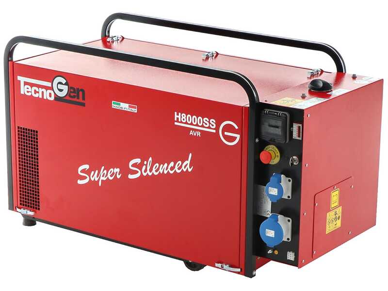 TecnoGen H8000SS/A - Benzin-Stromgenerator 5.8 kW leise - Dauerleistung 5,2 kW - 230V + ATS