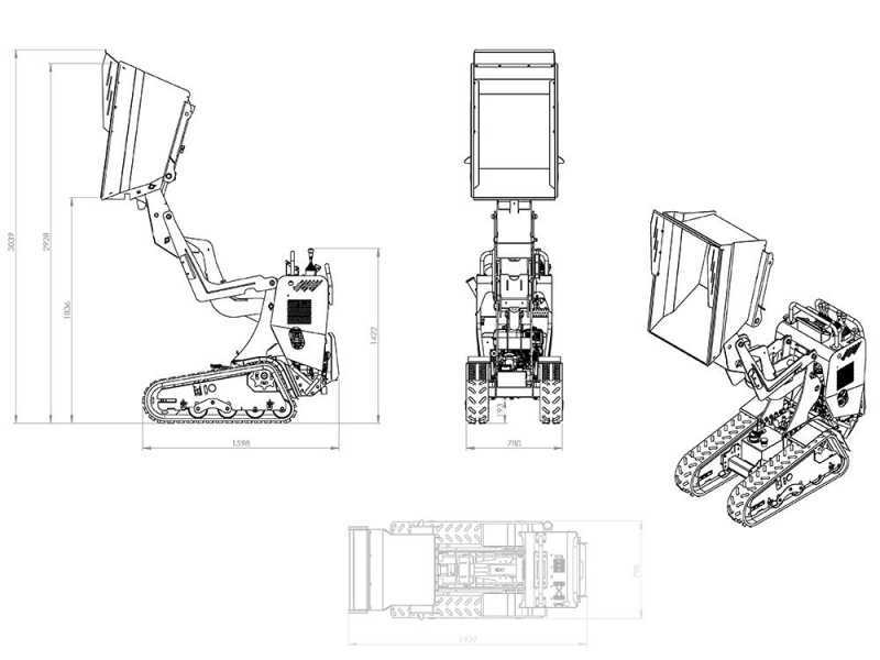 Raupendumper AgriEuro Top-Line RAPTOR 6800 YEDH - Yanmar L100E - Mit Ladeschaufel