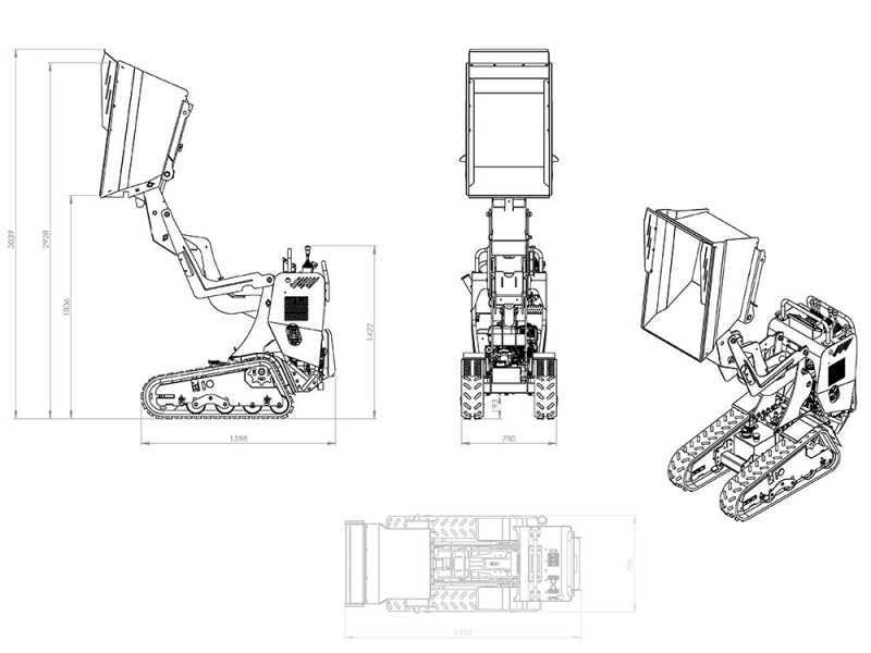 Raupendumper AgriEuro Top-Line RAPTOR 6800 HEDH 4.0 - Honda GXe270 - Mit Ladeschaufel