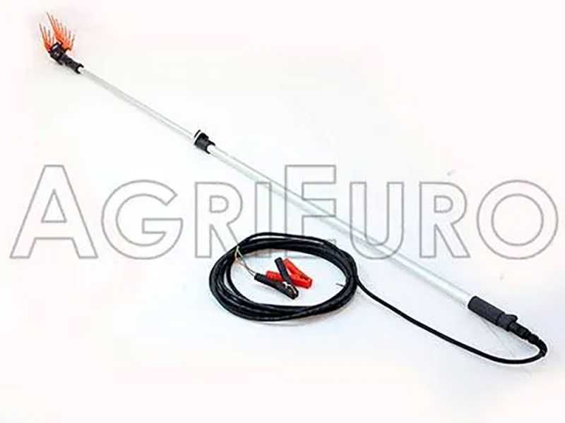 TecnoVIR Olivir &ndash; Akkubetrieben R&uuml;ttelkamm &ndash; Teleskopstange aus Aluminium 120&ndash;200 cm