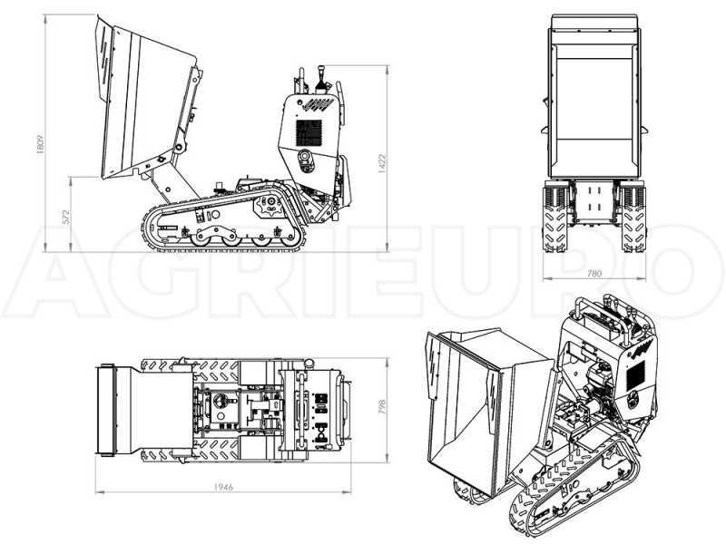 Raupendumper AgriEuro Top-Line RAPTOR 7800 YED - Yanmar L100E - Mit Ladeschaufel