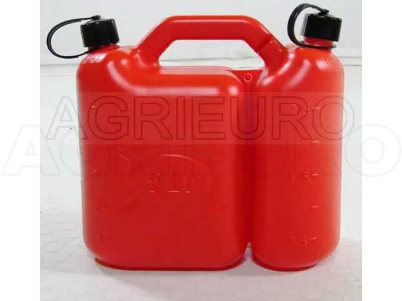 Doppelter Professioneller Kanister 5 +2,5 L f&uuml;r Brennstoff und &Ouml;l mit Schlauch Ausgie&szlig;er
