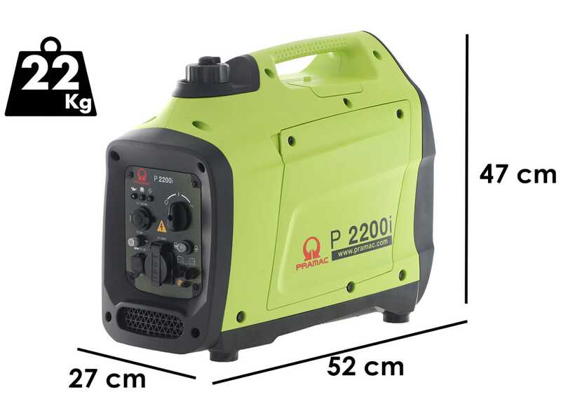 Pramac P2200i -  Leiser Inverter Stromerzeuger Pramac 2.1 kW - Nenn-Dauerleistung1.9 kW - 230V