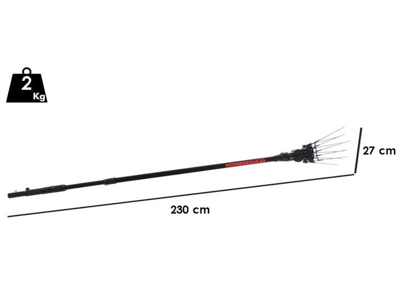 Aima TWIST 2.0 plus &ndash; Elektro-R&uuml;ttelkamm mit Seitw&auml;rtsbewegung &ndash; Teleskopstange bis zu 275 cm