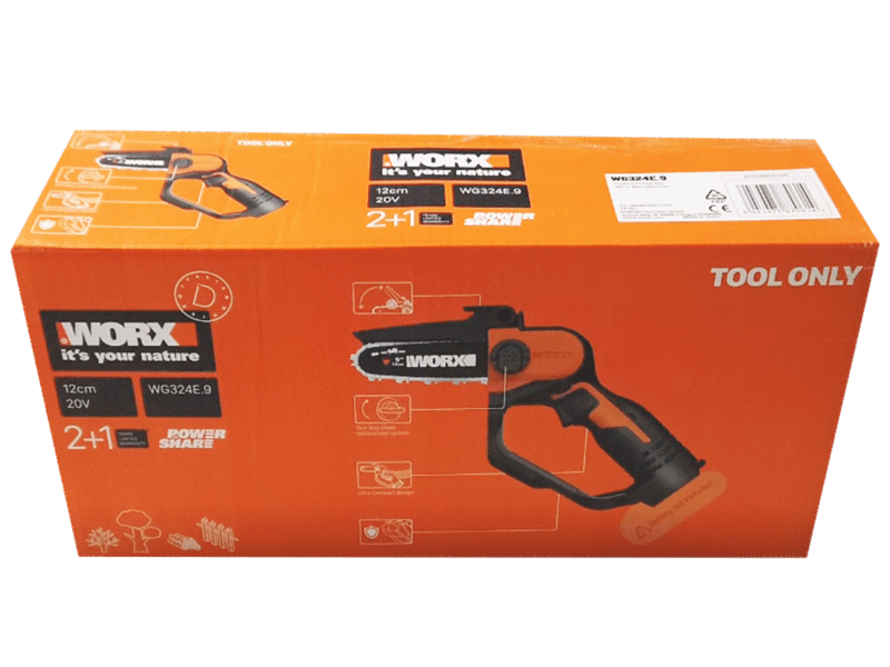 Akku-Handkettens&auml;ge Worx WG324E 20V 2 Ah + Verl&auml;ngerungsschaft