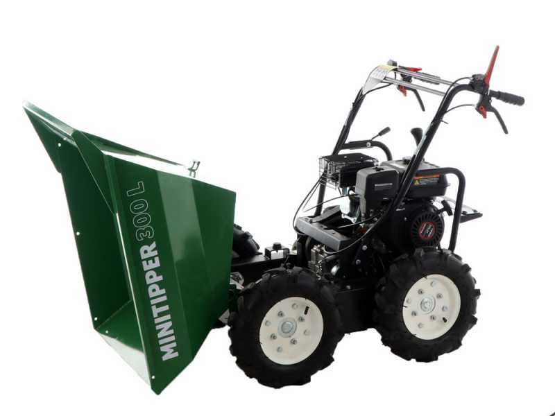 Benzin-Motorschubkarre 4x4  GreenBay  MiniTipper 300 L - Loncin G200F Motor