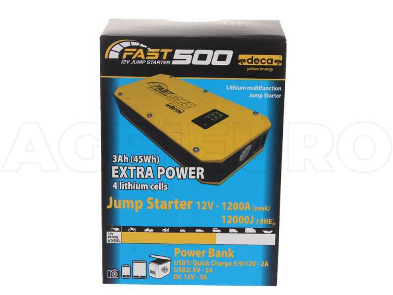 Notstarter und Power Bank Deca Fast 500 - Lithium-Akku
