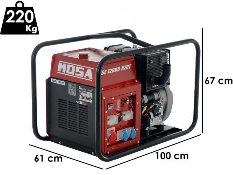 MOSA GE 12000 HZDT - Diesel-Stromerzeuger 9.6 kW - Dauerleistung  8.8 kW - 400V