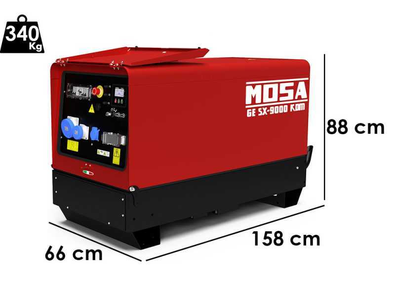 Diesel Notstromaggregat einphasig MOSA GE SX-9000 KDM - Kohler-Lombardini KDW702 - 7.5 kW - leise - mit ATS-Einheit Notstromautomatik