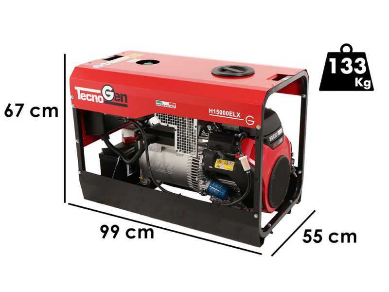 Benzin-Stromerzeuger einphasig TecnoGen H15000ELX - Honda GX690