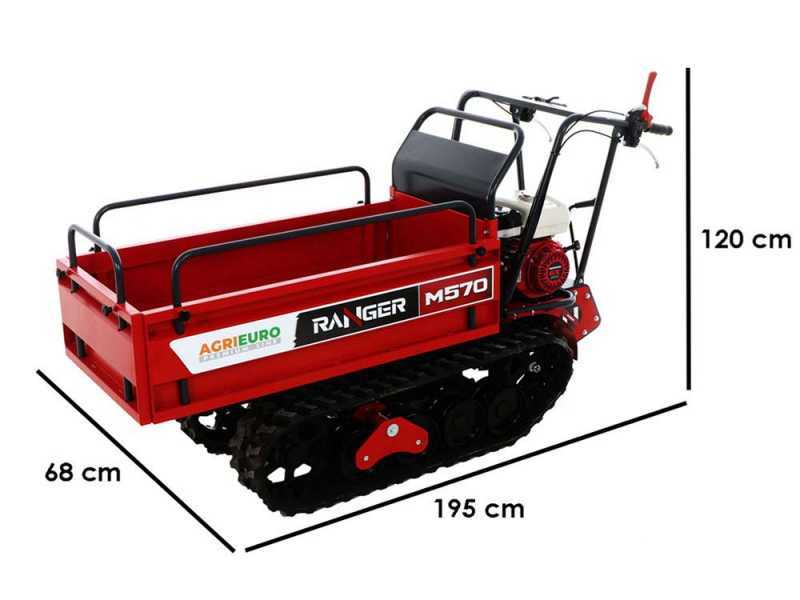 Raupendumper mit ausziehbarer Ladefl&auml;che Ranger M570-E - Honda GX200 Motor - Elektrostarter