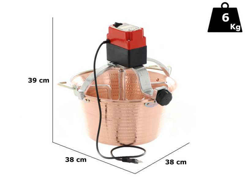 Elektrischer R&uuml;hrtopf  f&uuml;r Polenta NuovaFac Cuoca Automatica aus geh&auml;mmertem Kupfer, Flachboden 14L - 30W