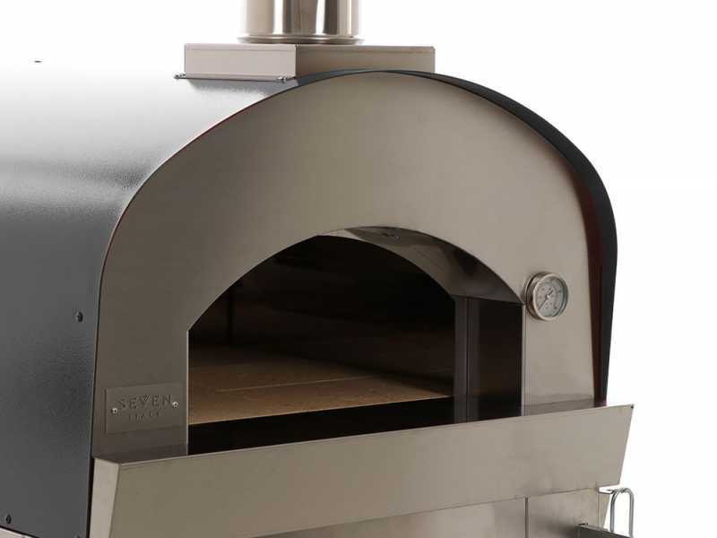 Holzbackofen f&uuml;r drau&szlig;en mit fahrbarem Untergestell Seven Italy Persefone - Anthrazit