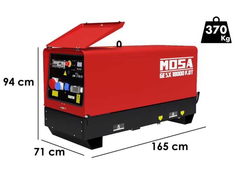 Diesel Notstromaggregat dreiphasig MOSA GE SX 18000 KDT - Kohler-Lombardini KDW1003 - 13,2 kW - leise
