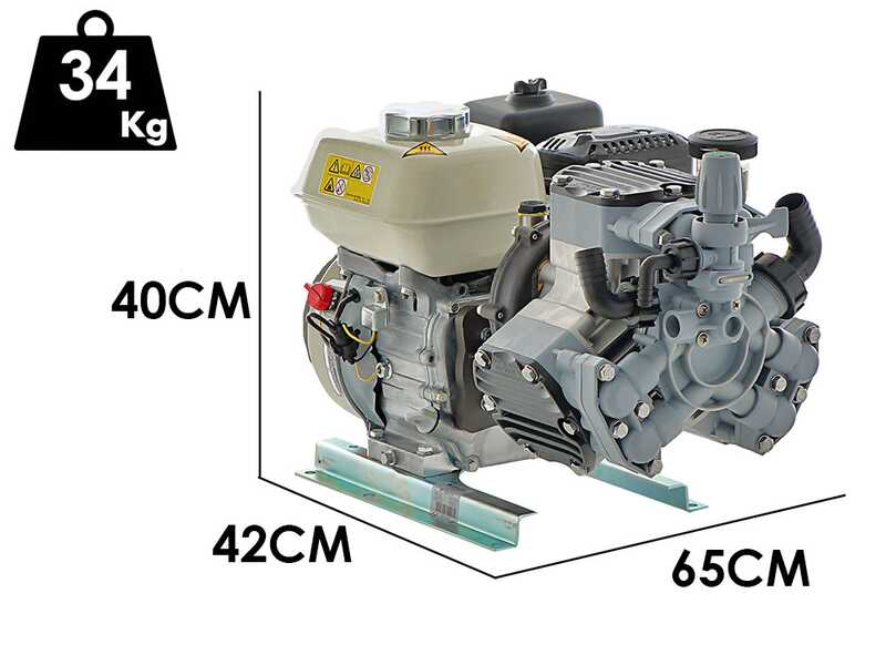 Benzin-Motorpumpe zum Spr&uuml;hen Comet MTP P40/20 SC 4T - Motor Honda GP 160 - f&uuml;r S&auml;uren und Chemikalien