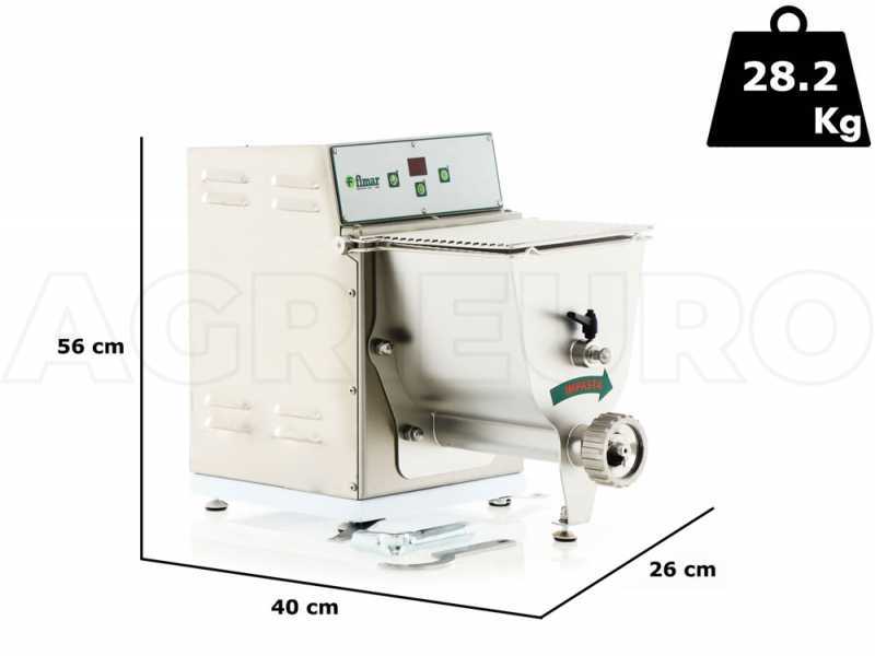 Professionelle dreiphasige 2-in-1 Nudelmaschine FIMAR PF25E - zum Kneten und Pressen