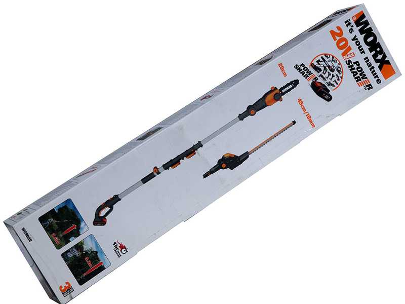 Worx WG908E - Akku-Multifunktionsastkettens&auml;ge und Hochentaster - Akku 20V 2Ah