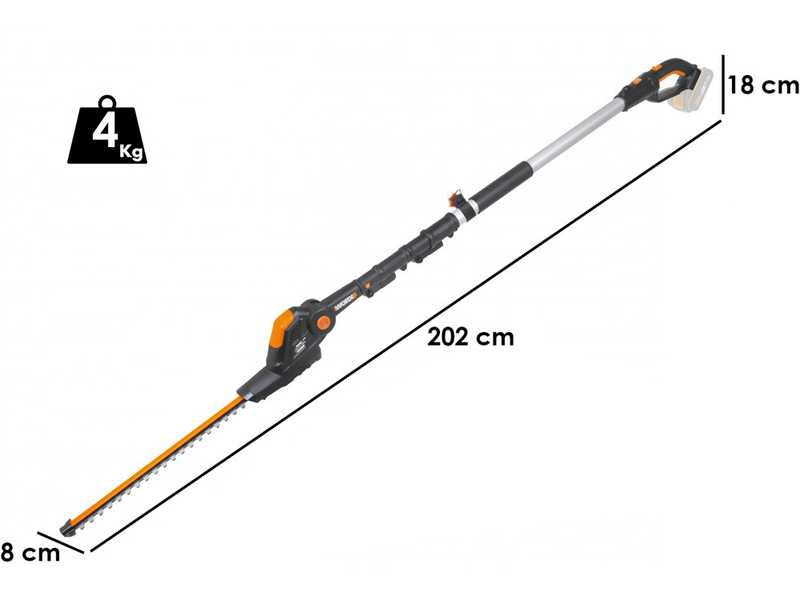Worx WG908E - Akku-Multifunktionsastkettens&auml;ge und Hochentaster - Akku 20V 2Ah