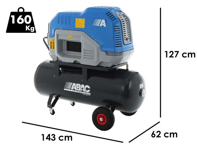 ABAC SPINN D2.2 200W 10 400/50 - Schallged&auml;mpfter dreiphasiger Schraubenkompressor - Motor 3 HP - 200 l