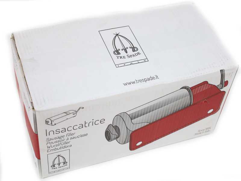 Manuelle Tisch-Wurstf&uuml;llmaschine rot Tre Spade Minnie - Kapazit&auml;t 3 kg