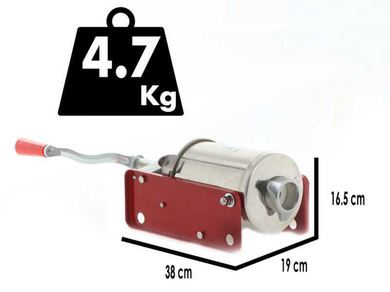 Manuelle Tisch-Wurstf&uuml;llmaschine rot Tre Spade Minnie - Kapazit&auml;t 3 kg