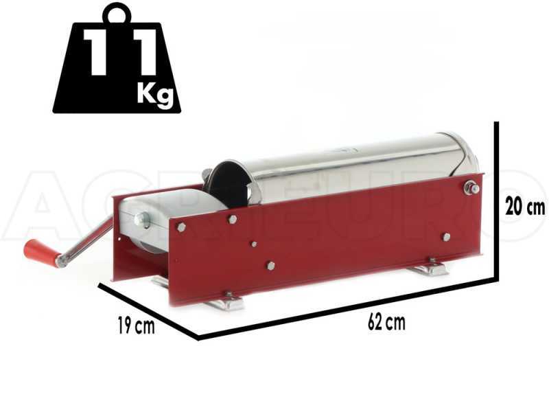 Manuelle Tisch-Wurstf&uuml;llmaschine rot Tre Spade Mod. 7 - Zwei Geschwindigkeiten - Kapazit&auml;t 7 kg