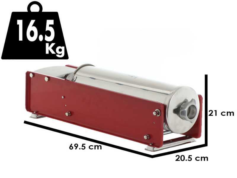 Tre Spade Mod. 10 Manuelle Tisch-Wurstf&uuml;llmaschine rot - Zwei Geschwindigkeiten - Kapazit&auml;t 10 kg