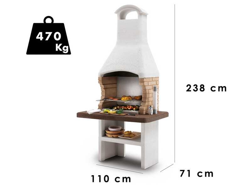 Palazzetti Brest 3 -  Grillkamin f&uuml;r Holz und Holzkohle