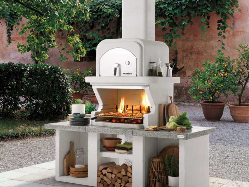 Palazzetti Pamplona - Kombi-Grillkamin-Holzbackofen aus Beton