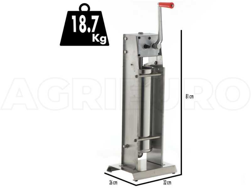 Tre Spade Mod. 7/V Deluxe vertikaler Wurstf&uuml;ller - Doppelte Geschwindigkeit - Kapazit&auml;t 7 Kg