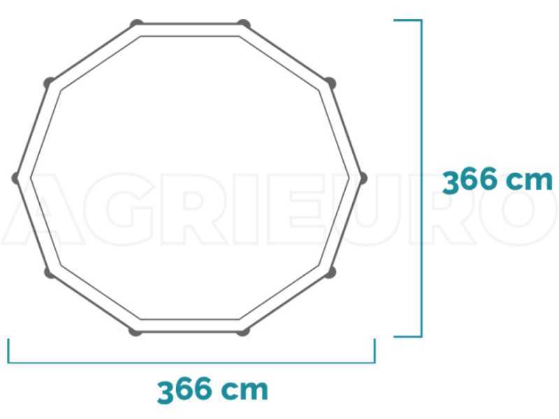 Intex Prisma Frame 26716NP - &Oslash;366x99 cm - Aufstellpool rund + Filterpumpe und Leiter