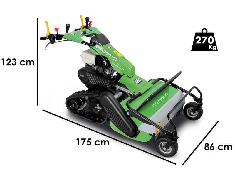 Lampacrescia MGM TTR786HD - Professioneller Schlegelmulcher mit Y-Messern - Raupenkette - Honda GX270