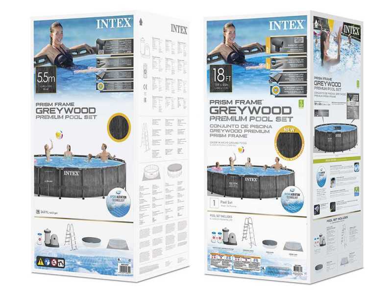 Intex Prisma Frame Greywood 26742NP - &Oslash;457x122 cm - Runder Pool