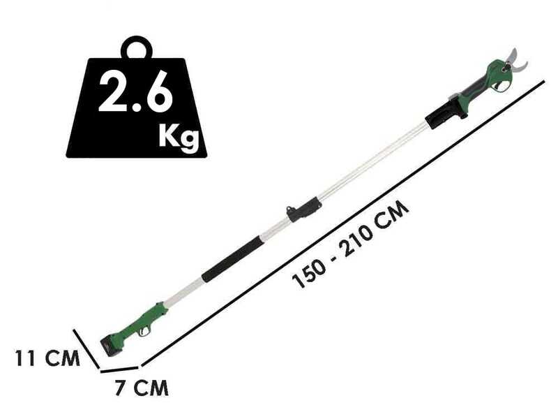 GreenBay TopCut 40  - Akku-Baumschere auf Verl&auml;ngerungsschaft - 2x 21V 4Ah - 150/210 cm