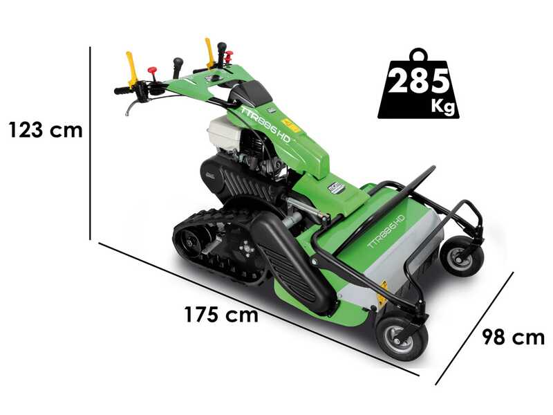 Lampacrescia MGM TTR886HD - Schlegelm&auml;her mit Y-Messern - Raupenantrieb - Hondamotor GX390 f&uuml;r gro&szlig;e Steigungen