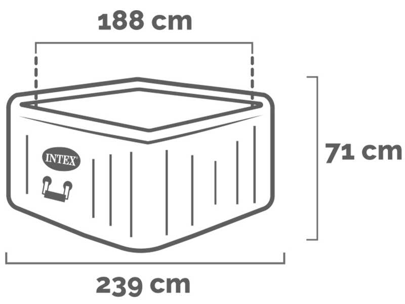 Intex Square Greystone Deluxe 28452NP - &Oslash;196x71 cm - Whirlpool Spa