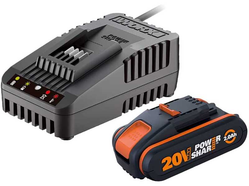 Starter Kit Worx 20V 2Ah Akku und Schnellladeger&auml;t