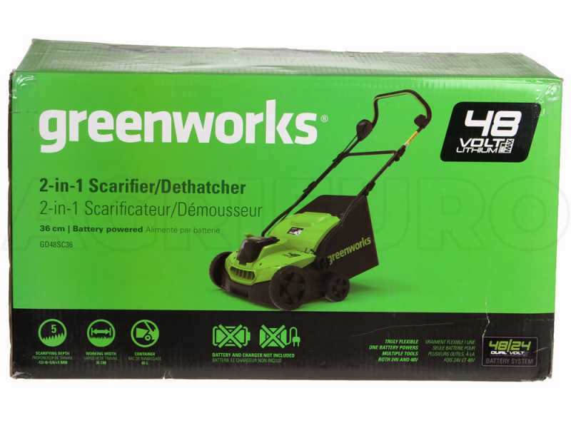 Greenworks GD48SC36 - Akku Vertikutierer  - 48V - SOLO - OHNE AKKU UND LADEGER&Auml;T
