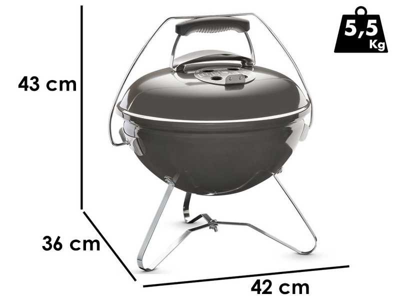 Weber Smokey Joe Premium Gray -  Tragbarer Holzkohlegrill