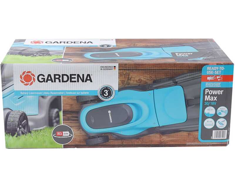 Gardena PowerMaX 30/18V P4A  - Akku-Rasenm&auml;her - 18V/4ah - Arbeitsbreite 30 cm