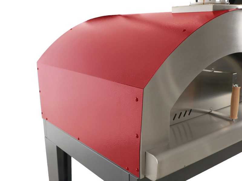 Rossofuoco Nonna Luisa - Holzbackofen f&uuml;r den Au&szlig;enbereich mit Wagen - rot