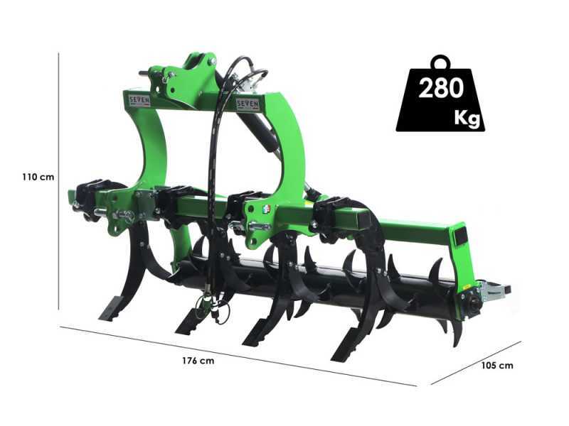 Tiefenlockerer Seven Italy BIG mit 4 Zinken und hydraulischer Walze von 160 cm