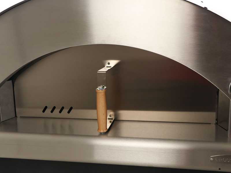 Rossofuoco Campagnolo - Holzbackofen f&uuml;r den Au&szlig;enbereich mit Wagen- schwarz