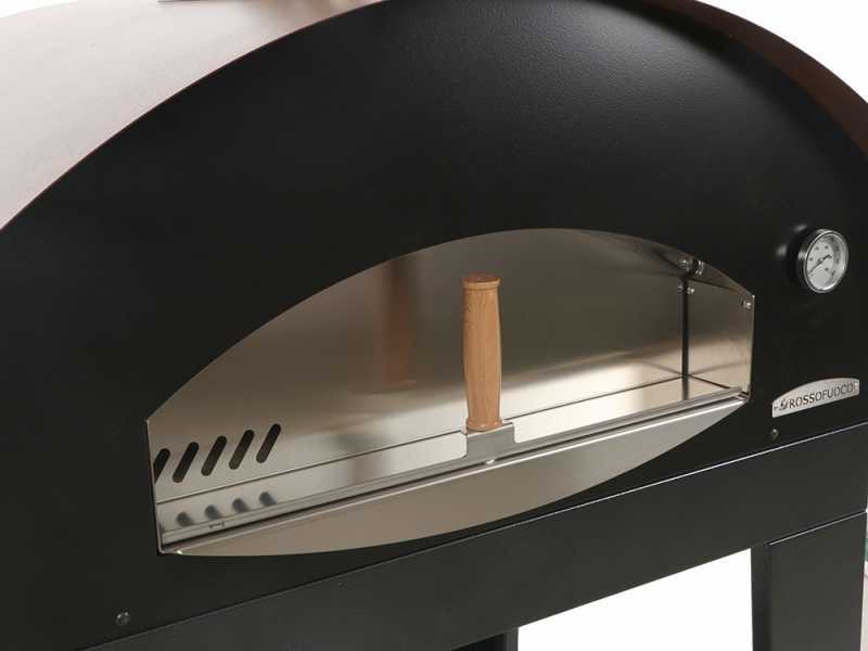 Rossofuoco Benni - Holzbackofen f&uuml;r den Au&szlig;enbereich mit Wagen - braun