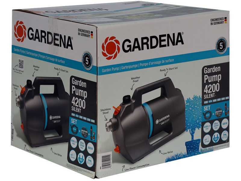 Gardena 4200 Silent - Elektrische Gartenpumpe &ndash; 600 W &ndash; Kit mit Saugschlauch und Anschlussteilen