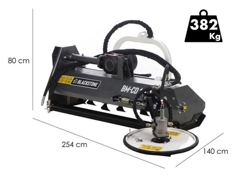 BlackStone BM-CD 180 - Schlegelmulcher f&uuml;r Traktor - Zwischenreihenscheibe - mittlere Reihe - hydraulische Seitenverschiebung