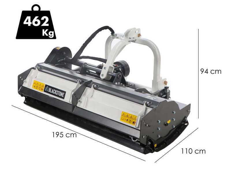 BlackStone BP-CD 180 - Mulcher f&uuml;r Traktoren - schwere Reihe - Hydraulische Verschiebung