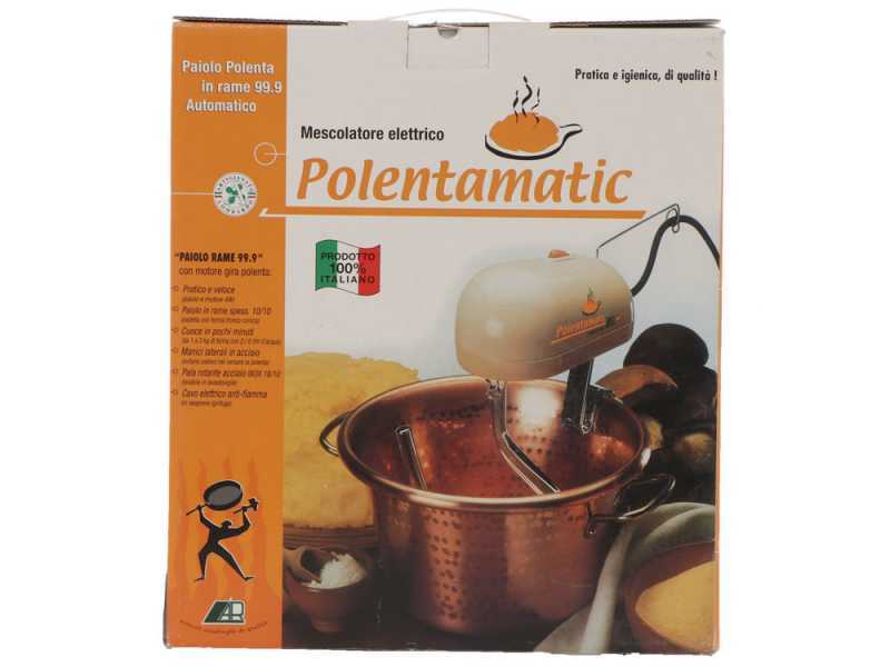 LAR Polentamatic - Elektrischer R&uuml;hrtopf f&uuml;r Polenta aus geh&auml;mmertem Kupfer mit flachem Boden - 4,5L - max. 8W