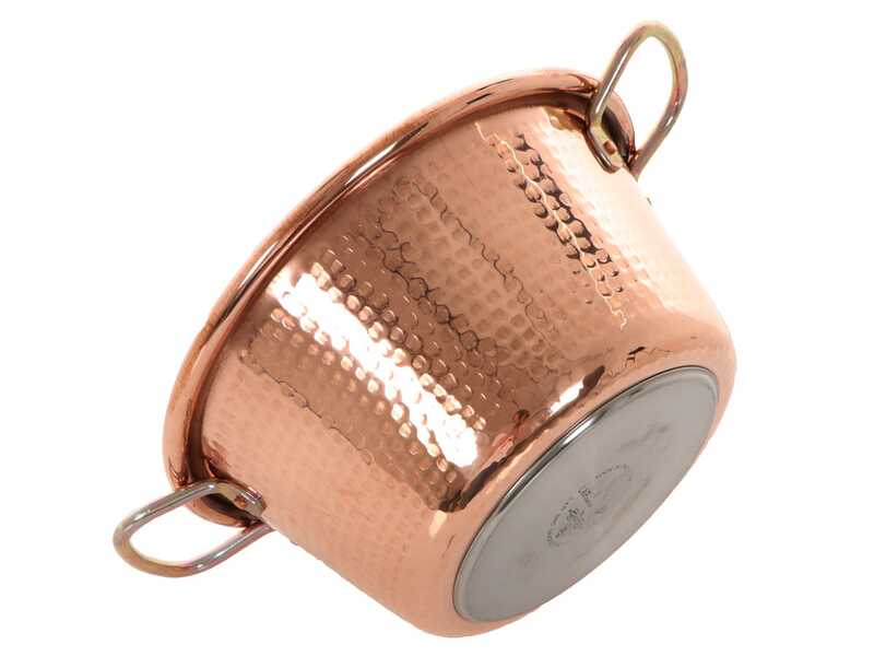 LAR Polentamatic - Induktions-R&uuml;hrtopf f&uuml;r Polenta aus geh&auml;mmertem Kupfer 6.5L - max. 8W