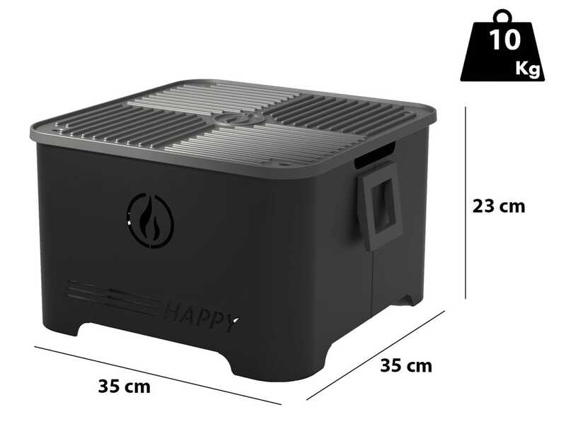 Linea VZ Happy Schwarz - Tragbarer Pelletgrill